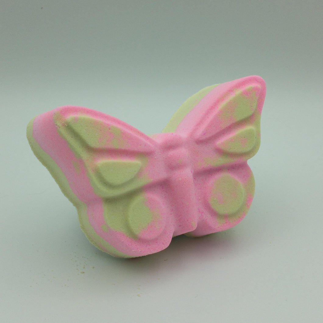 Butterfly Character Bath Bomb with a Tropical Twist scent.